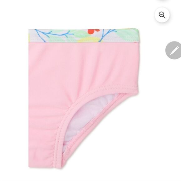 NWT Wonder Nation Baby Girl Swim Tankini Swim Set and Headband, 3-Piece - Picture 3 of 5